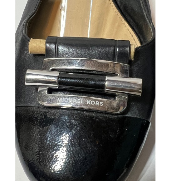 MICHAEL KORS Black Leather Slingback Block Heel Shoes Women Size 9.5M - Picture 5 of 14